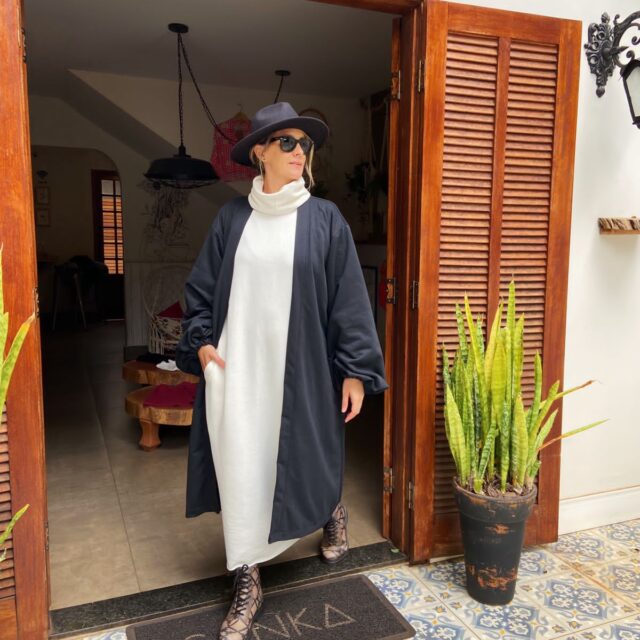 Kimono Moletom Preto