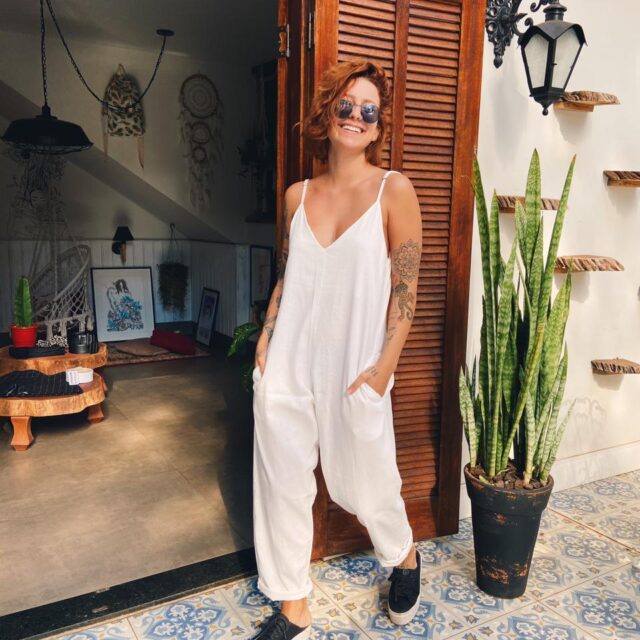 Macacão Skinny Linho Off White