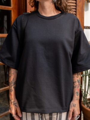 Camiseta Oversized Moletom Preta