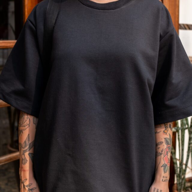 Camiseta Oversized Moletom Preta