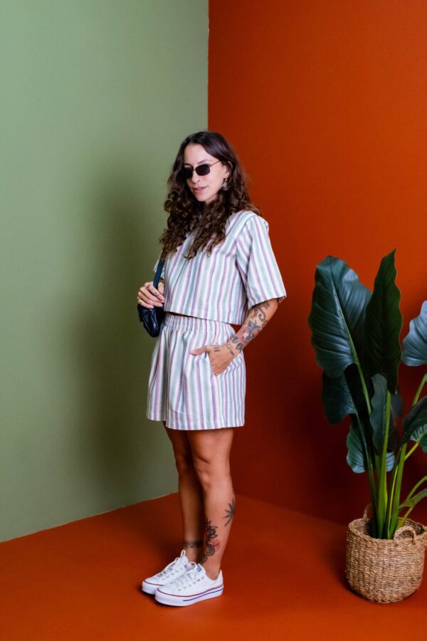 Cropped Cubo Listrado