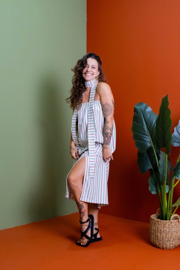 Vestido Bata Listrado