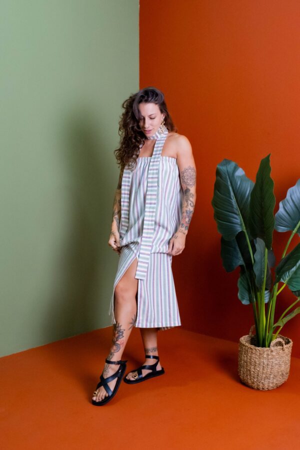 Vestido Bata Listrado