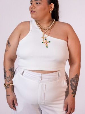 Blusa Ombro Único Off White