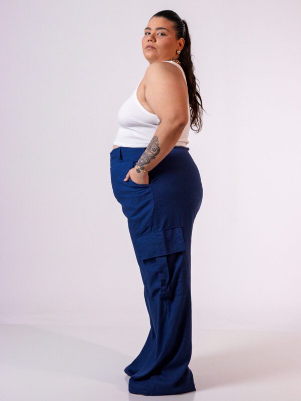Cargo Itália Linho Azul Jeans