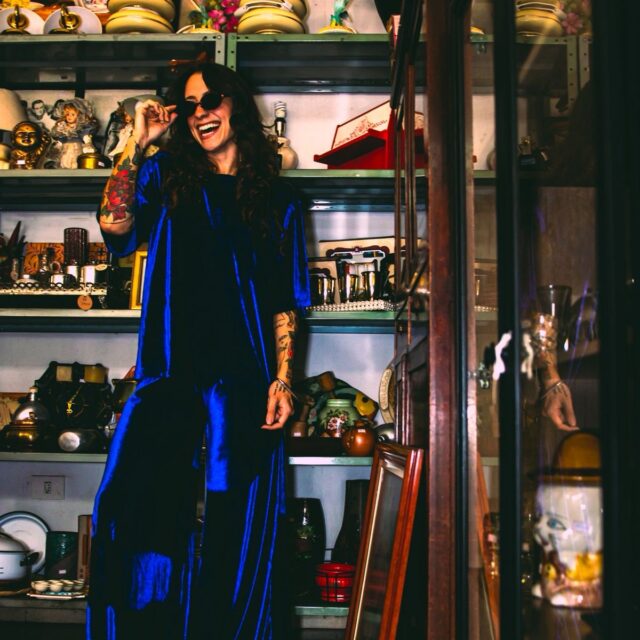 Calça Boho Veludo Azul Galáxia - Imagem 2