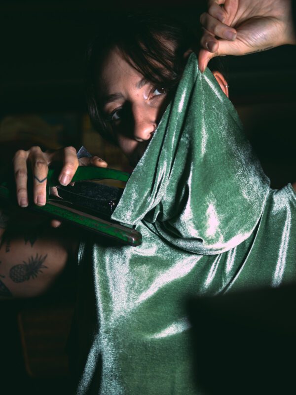 Regata Boho Veludo Verde Oliva