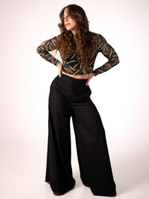 Calça Boho Linho Preta