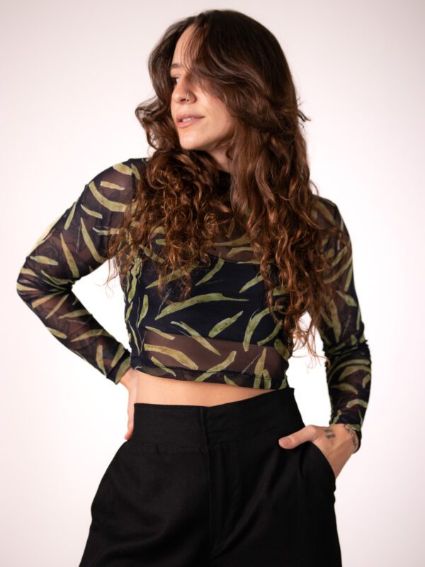 Cropped Tule & Top Preto
