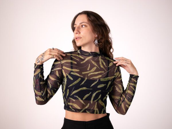 Cropped Tule & Top Preto