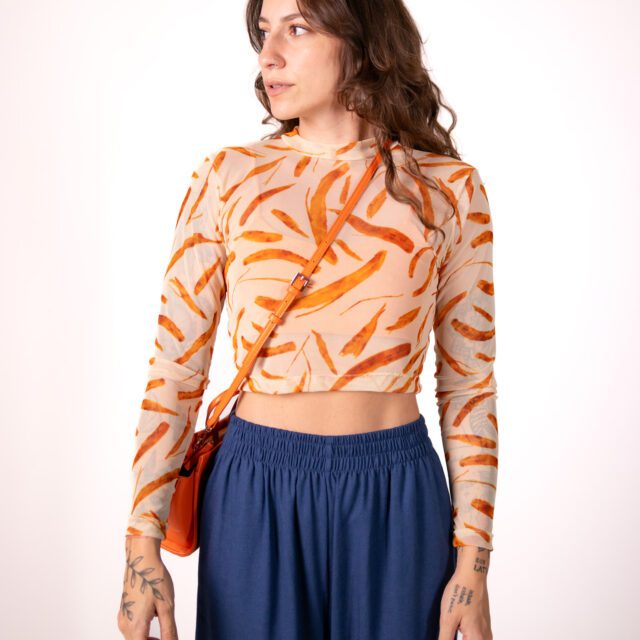 Cropped Tule & Top Terracota - Imagem 3