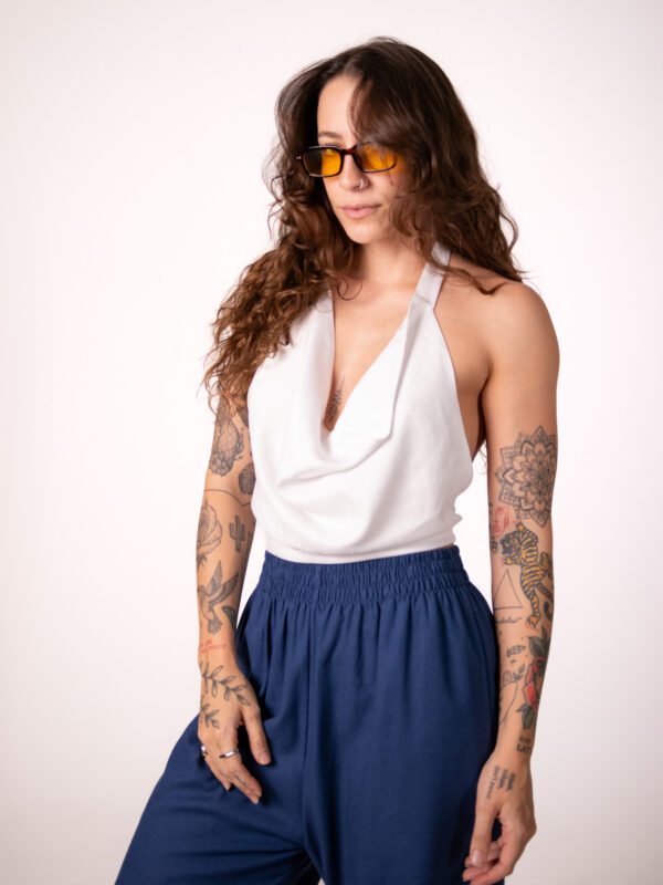 Pantalona Linho Azul Jeans