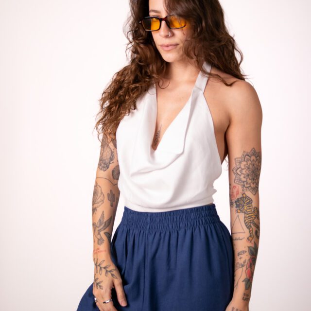 Pantalona Linho Azul Jeans - Imagem 2