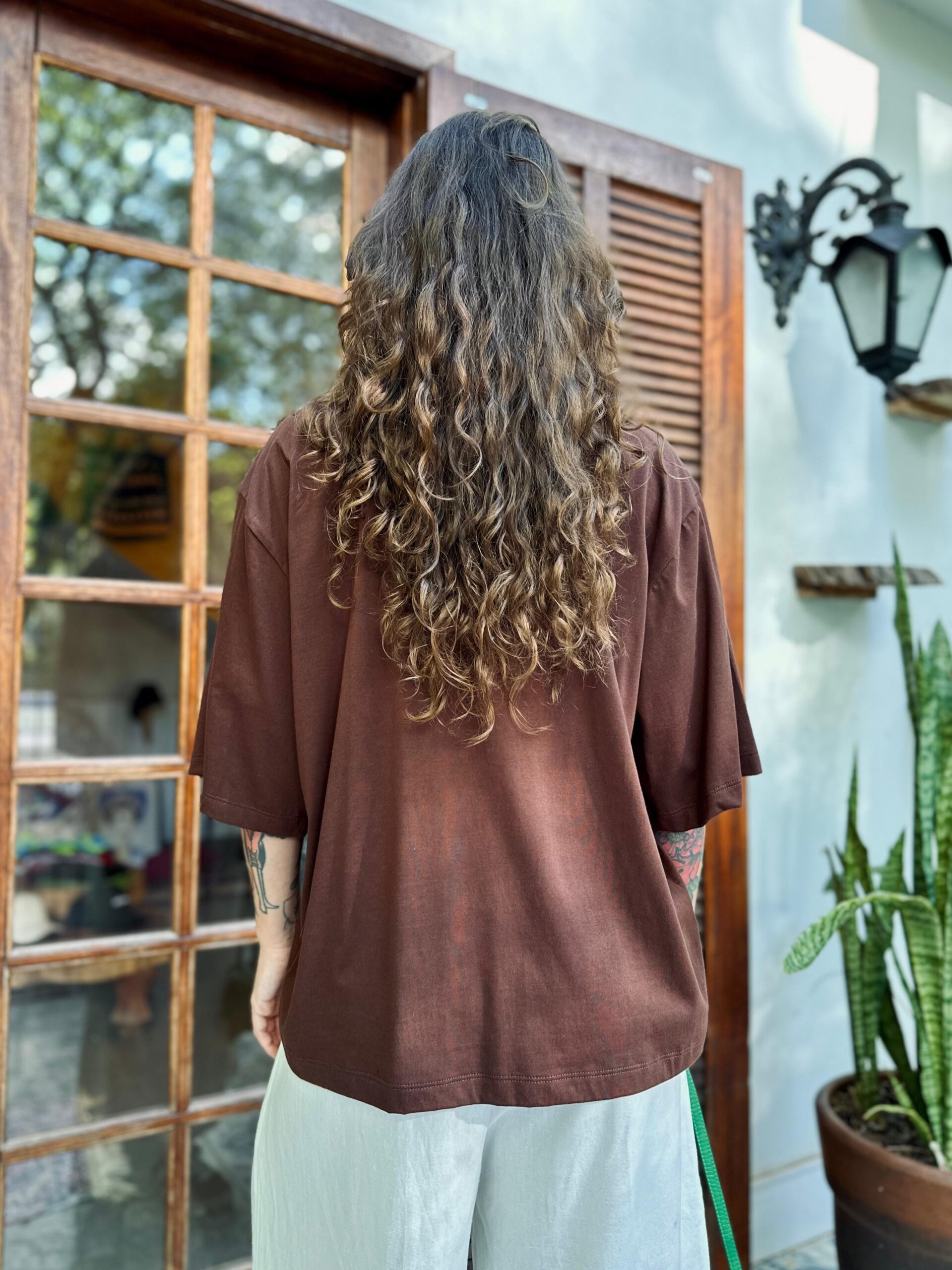 Camiseta Oversized Moletom Marrom - Imagem 2