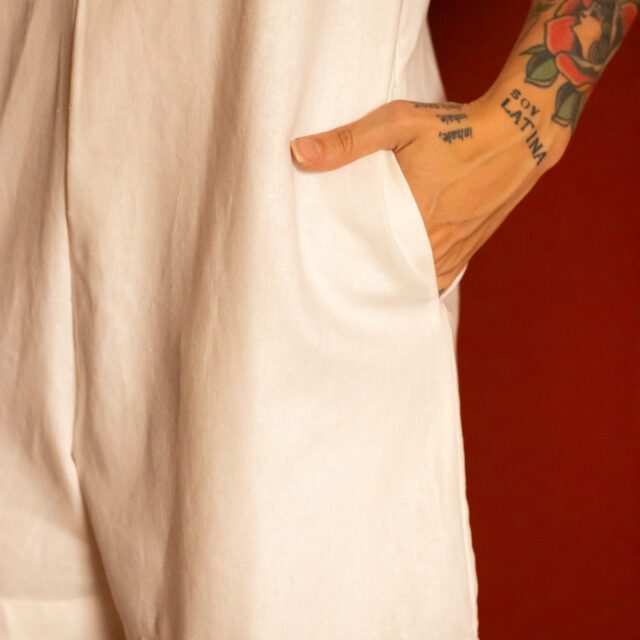 Macacão Domingo Curto Off White - Imagem 4