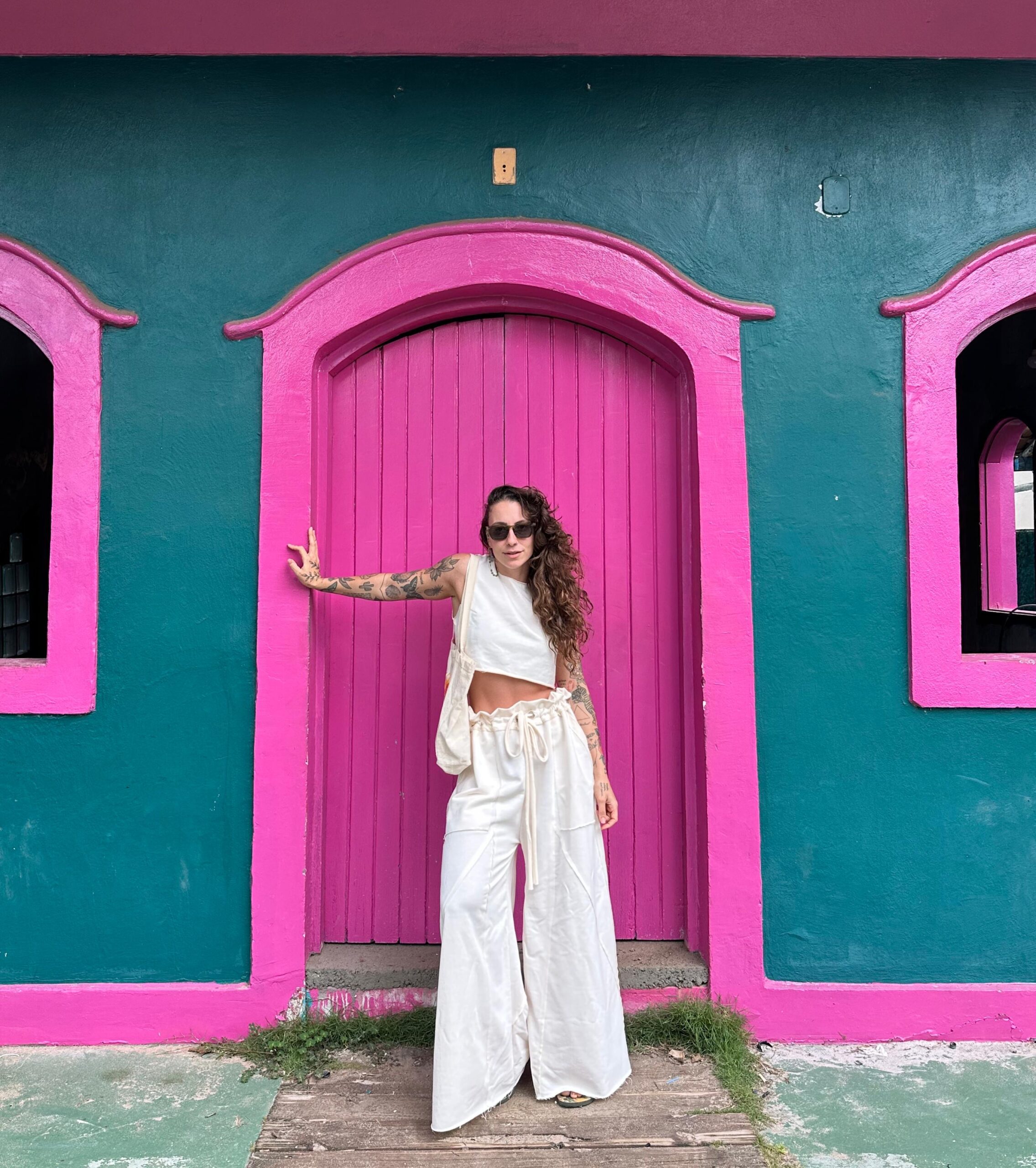 Calça Recortes Off White